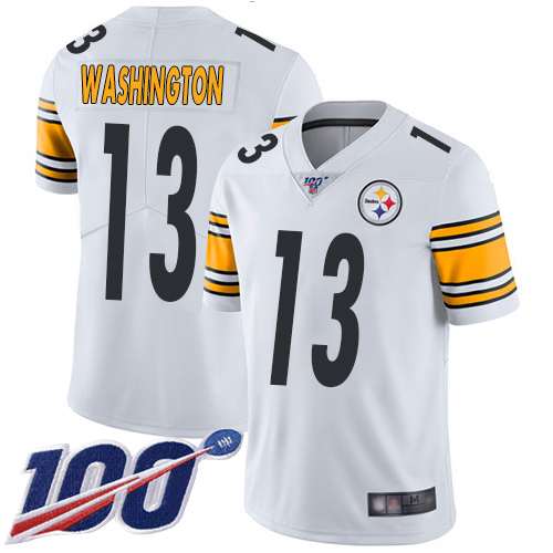 Men Pittsburgh Steelers Football 13 Limited White James Washington Road 100th Season Vapor Untouchable Nike NFL Jersey